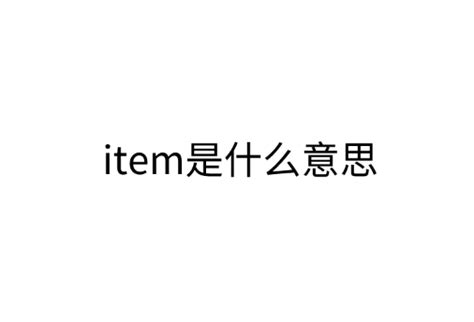 物品 意思|item是什么意思